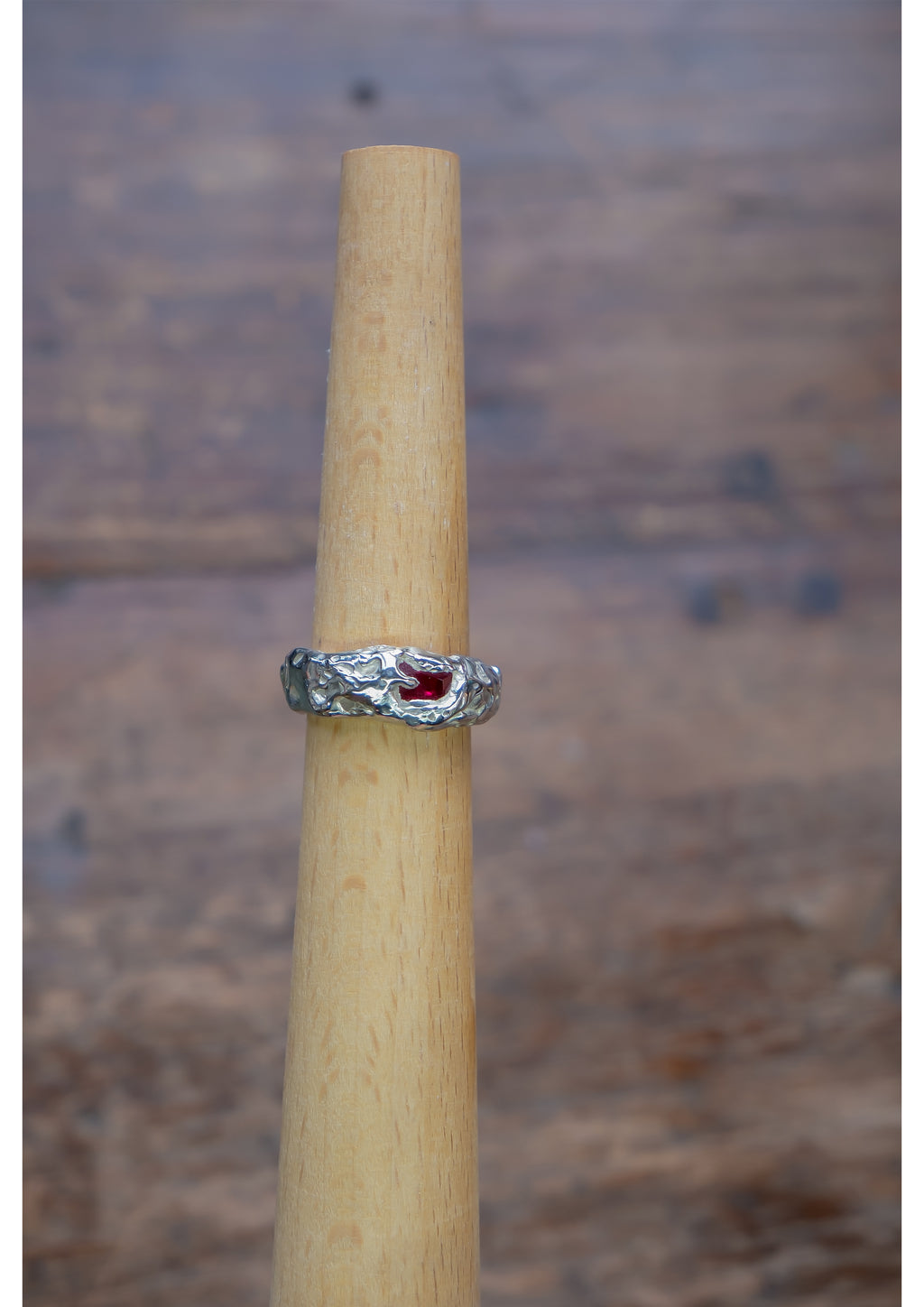 Red ruby stone shaped ladybug jewelry by Sol and Mani, featuring vibrant gemstone details with a polished finish.