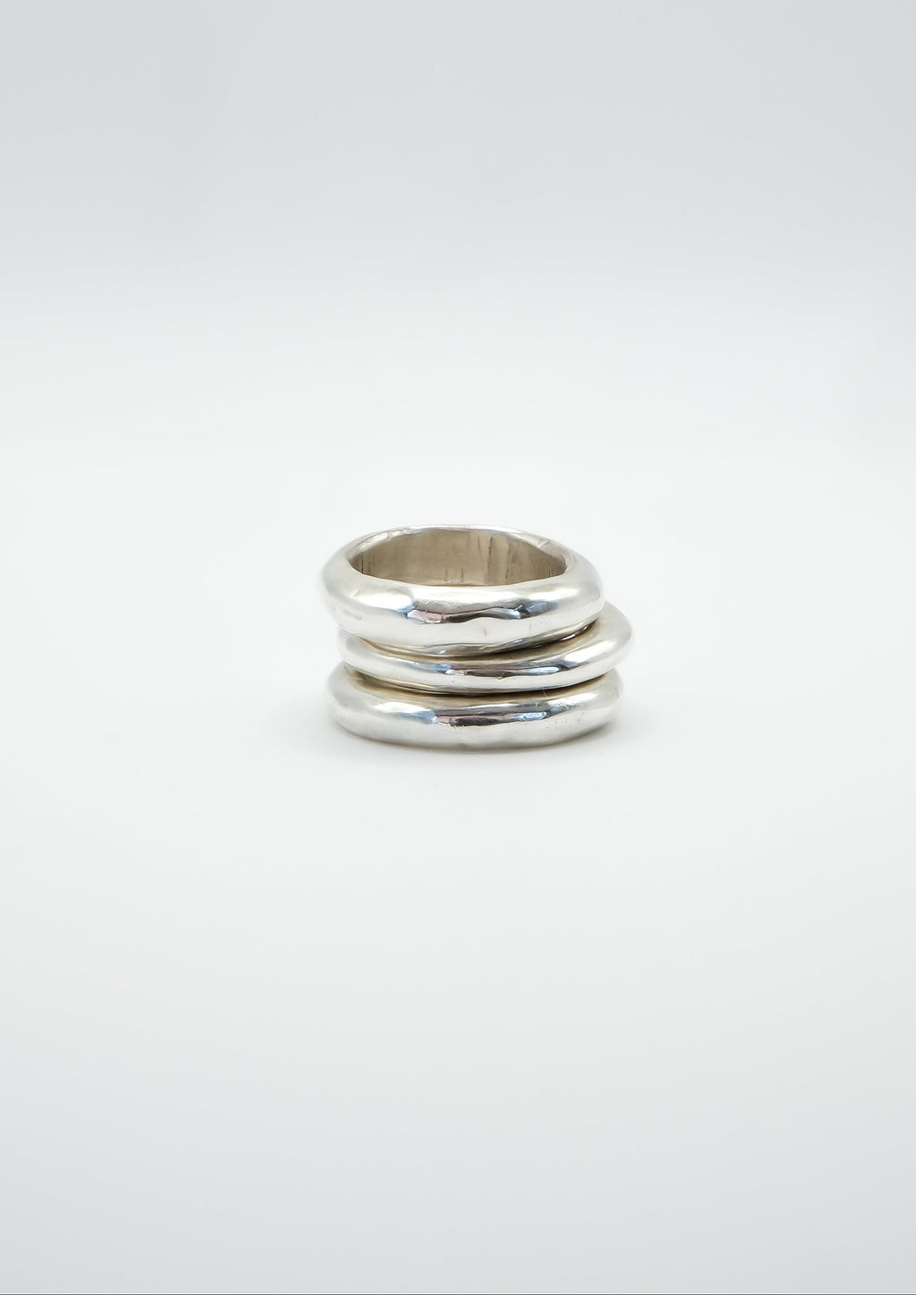 Three stack rings inspired by pancakes for dinner, designed by Sol and Mani, featuring golden pancake-shaped rings with syrup and butter details.